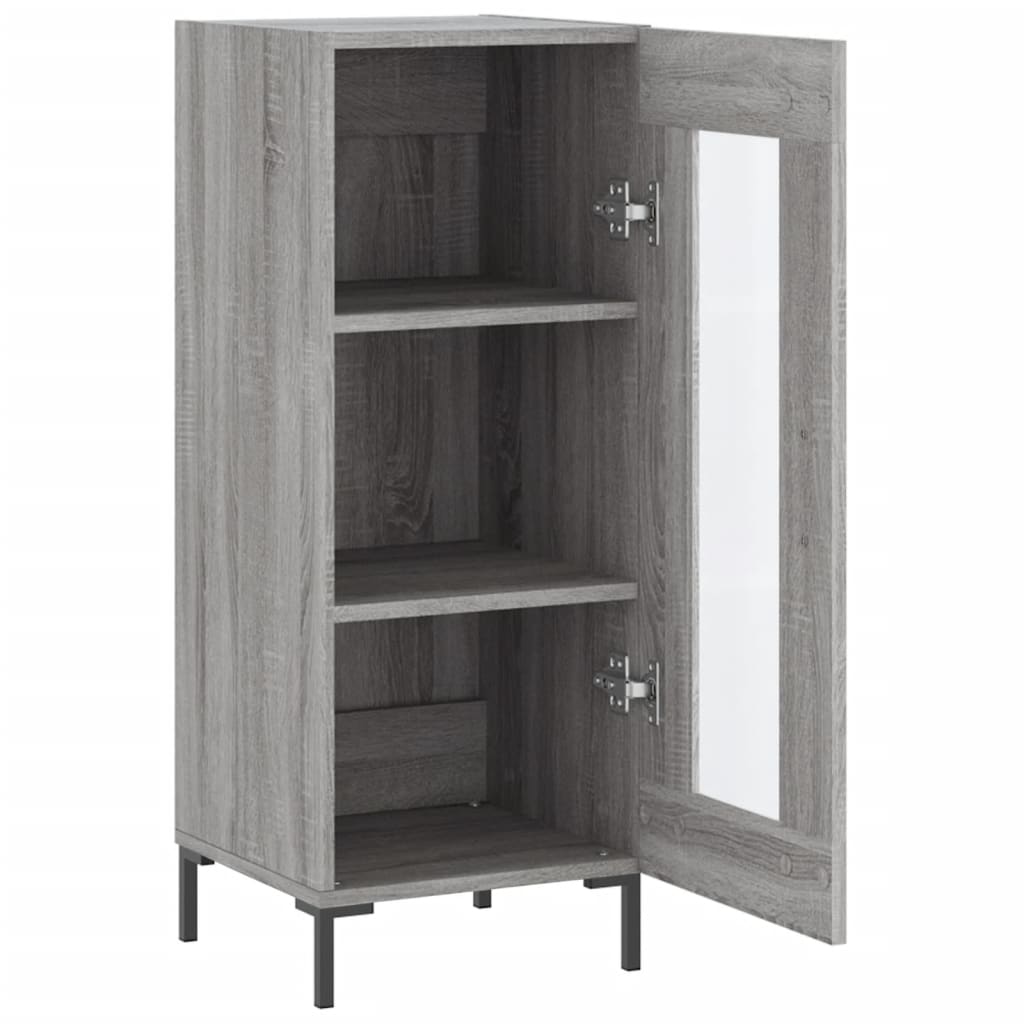 Side cabinet, grey oak, 34.5x34x90cm, engineered wood