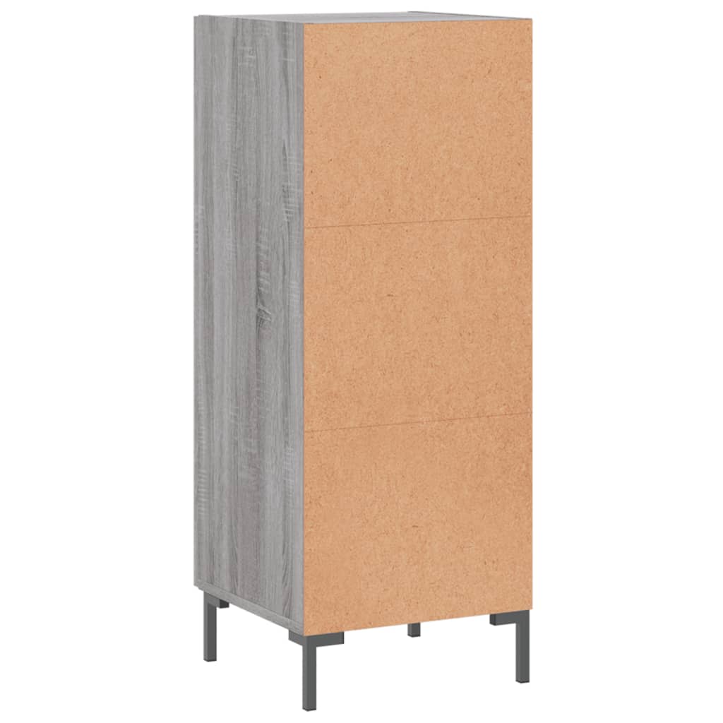 Side cabinet, grey oak, 34.5x34x90cm, engineered wood
