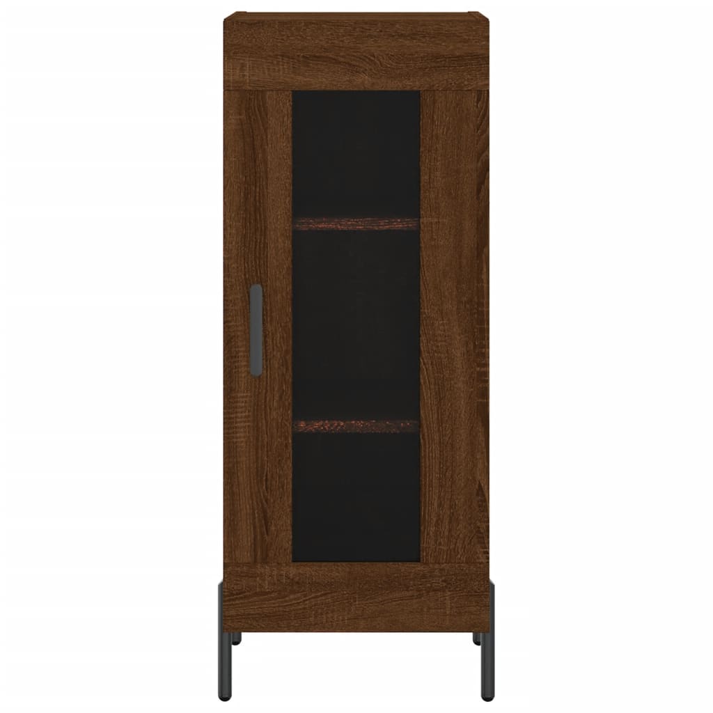 Side cabinet, brown oak, 34.5x34x90cm, engineered wood