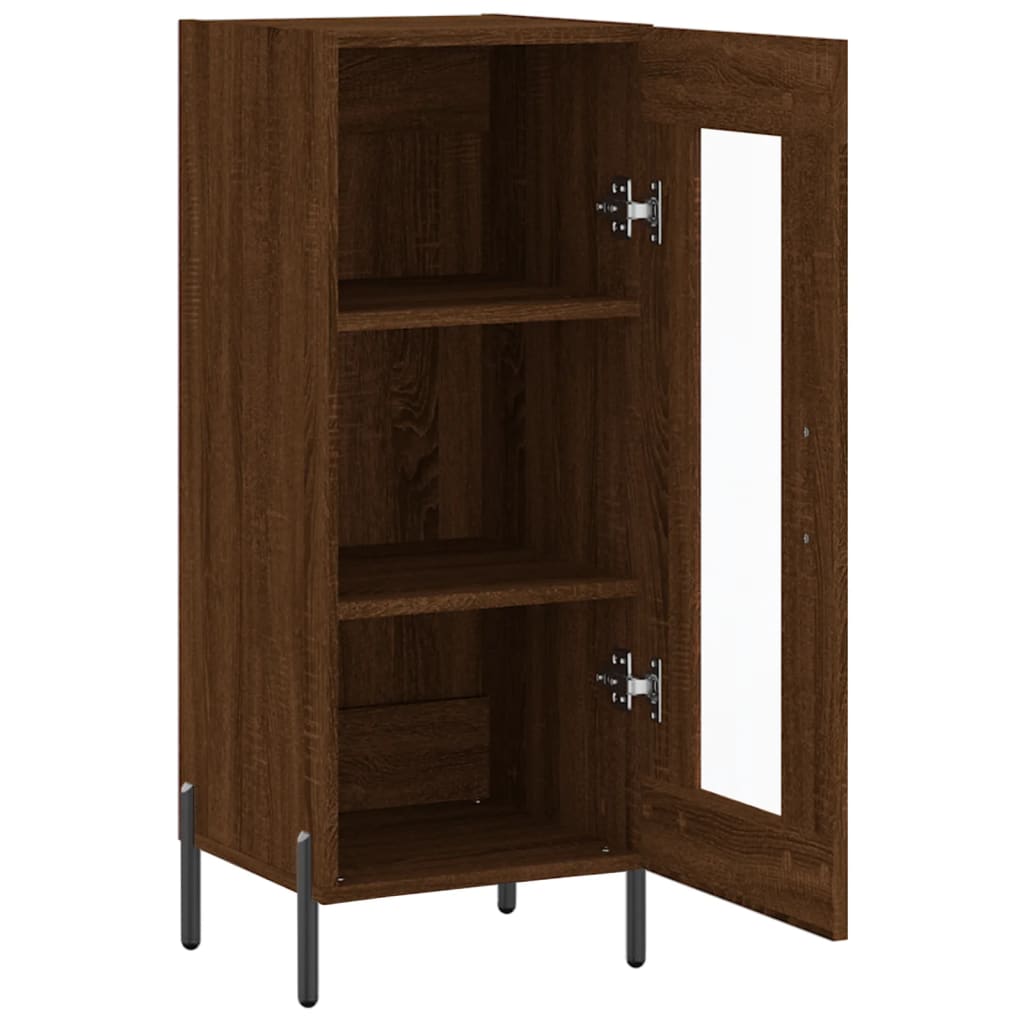 Side cabinet, brown oak, 34.5x34x90cm, engineered wood