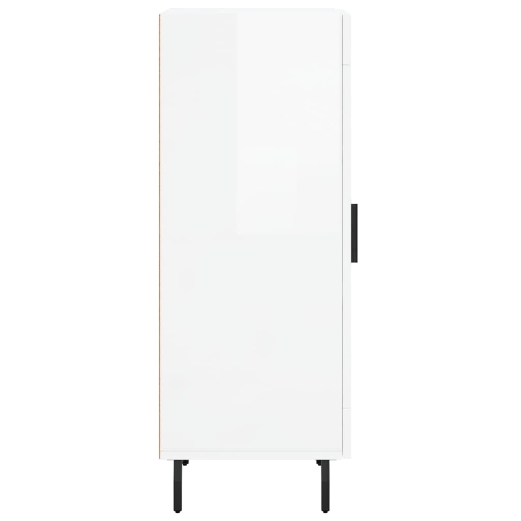 Side cabinet, white, 34.5x34x90cm, engineered wood, high gloss