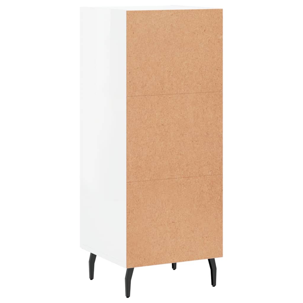 Side cabinet, white, 34.5x34x90cm, engineered wood, high gloss