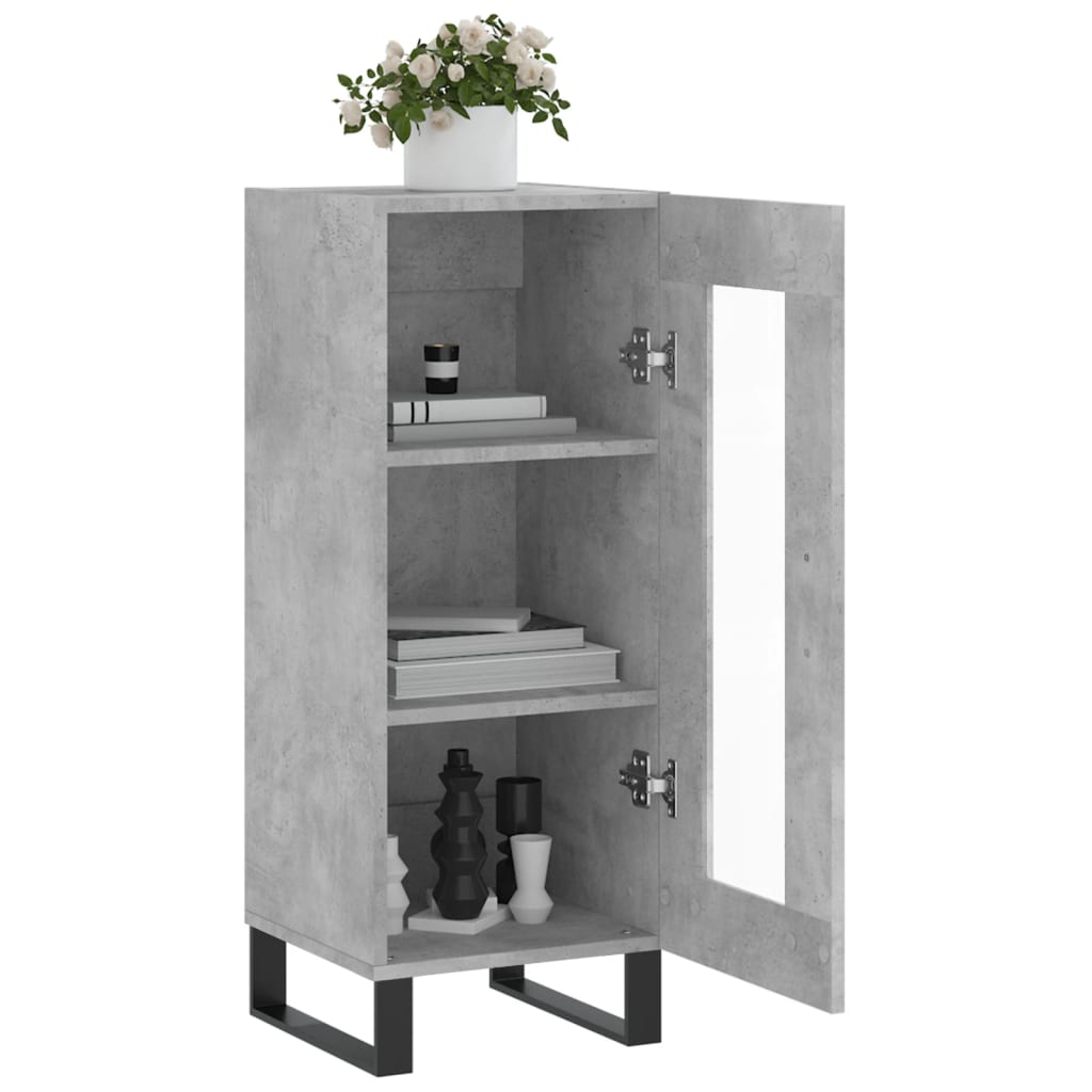 Sideboard, concrete gray, 34.5x34x90cm, engineered wood