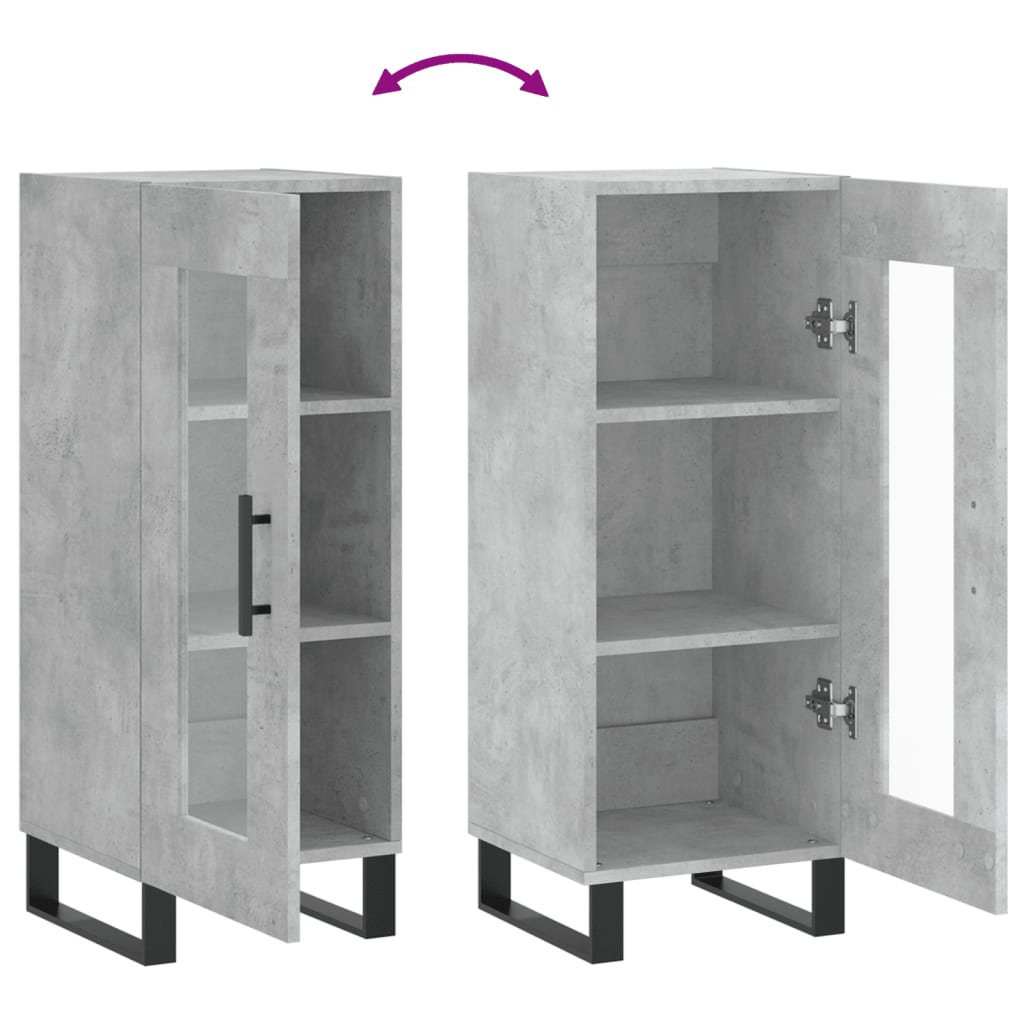 Sideboard, concrete gray, 34.5x34x90cm, engineered wood