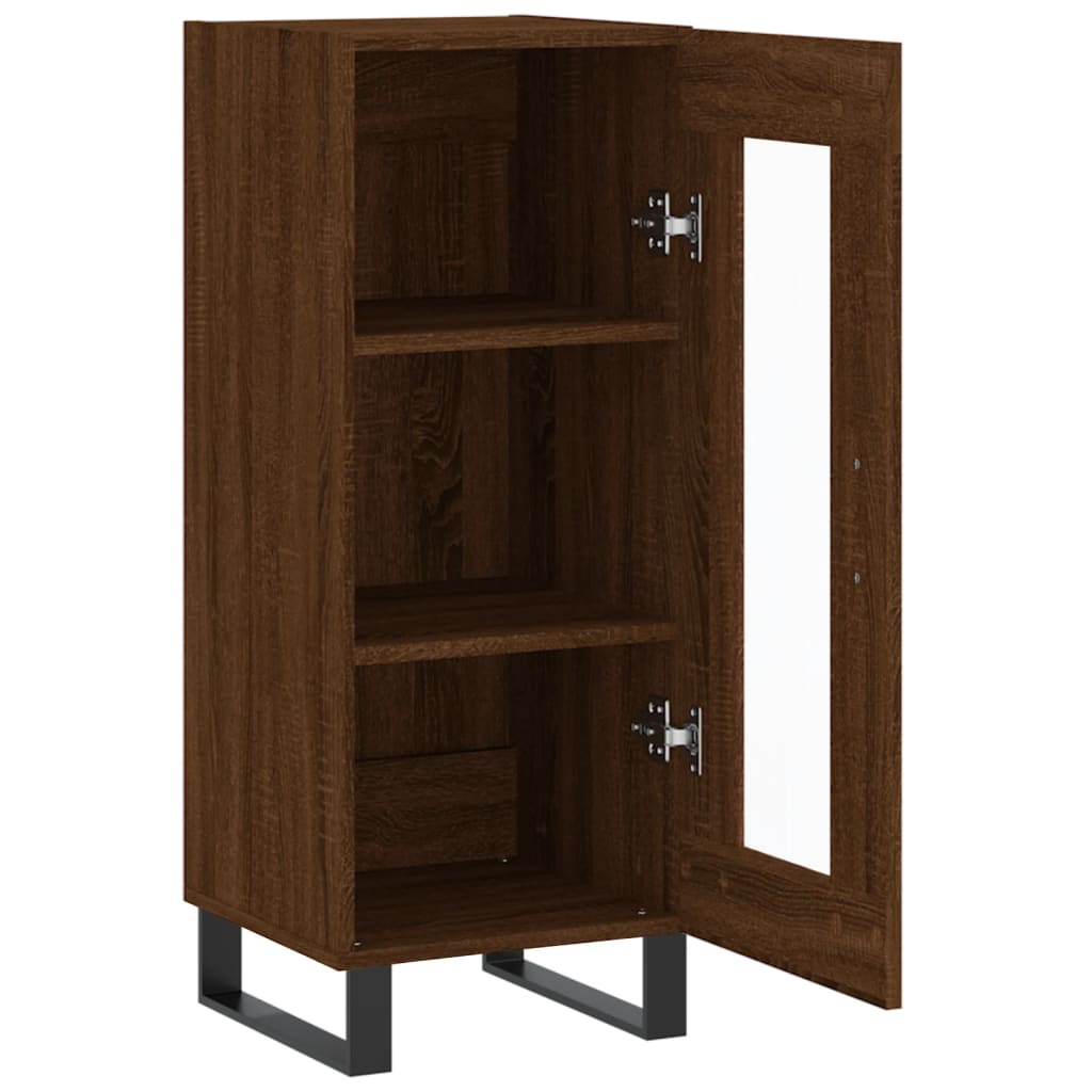 Side cabinet, brown oak, 34.5x34x90cm, engineered wood
