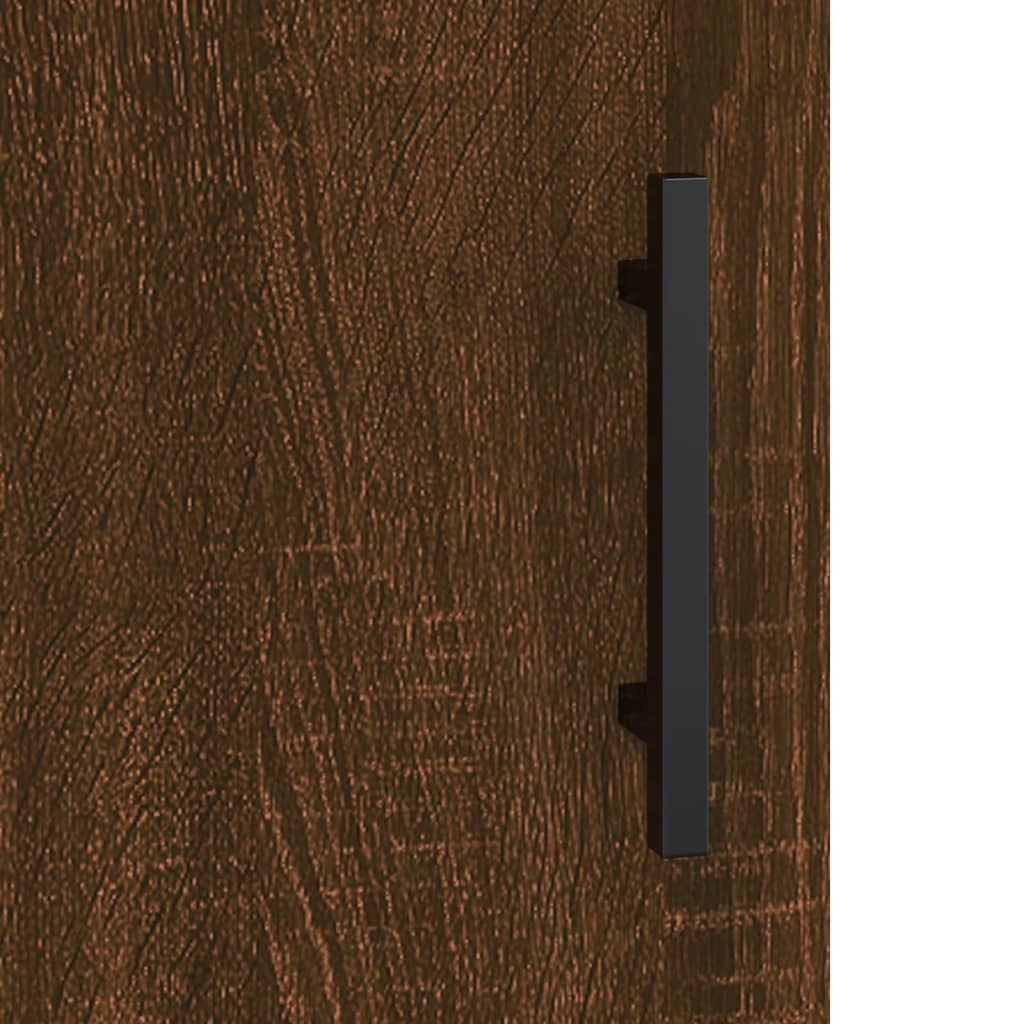 Side cabinet, brown oak, 34.5x34x90cm, engineered wood