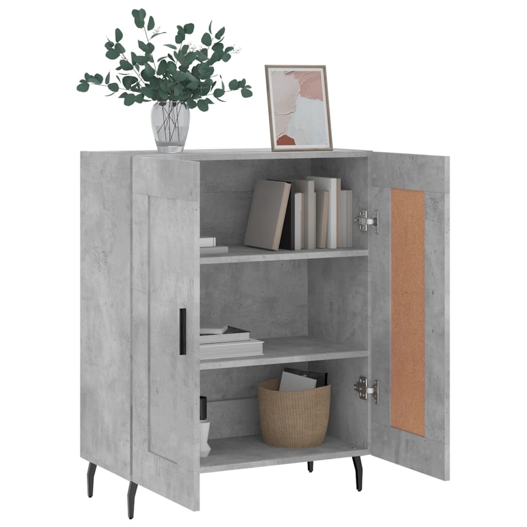 Sideboard, concrete gray, 69.5x34x90cm, engineered wood