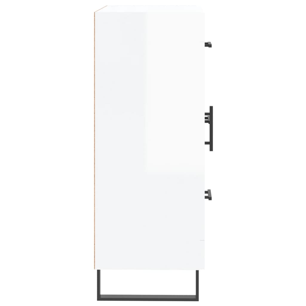 Sideboard, white, 69.5x34x90cm, engineered wood, high gloss