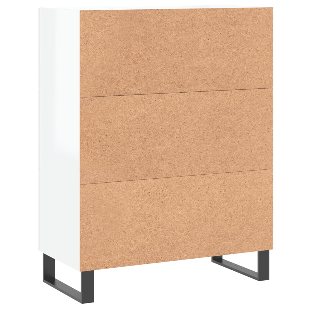 Sideboard, white, 69.5x34x90cm, engineered wood, high gloss