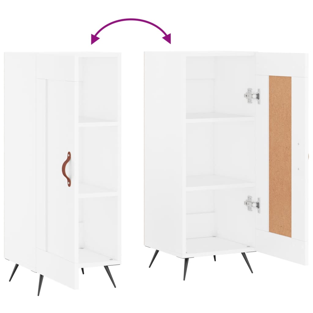 Side cabinet, white, 34.5x34x90cm, engineered wood