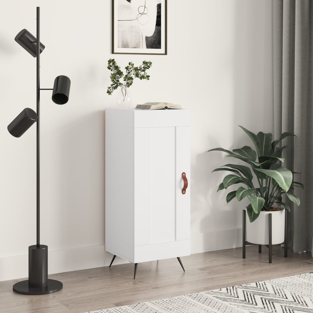 Side cabinet, white, 34.5x34x90cm, engineered wood