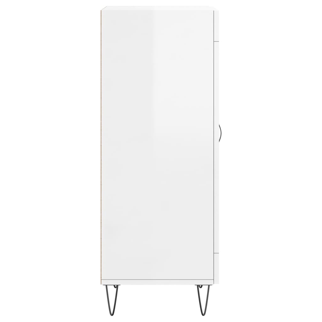 Side cabinet, white, 34.5x34x90cm, engineered wood, high gloss