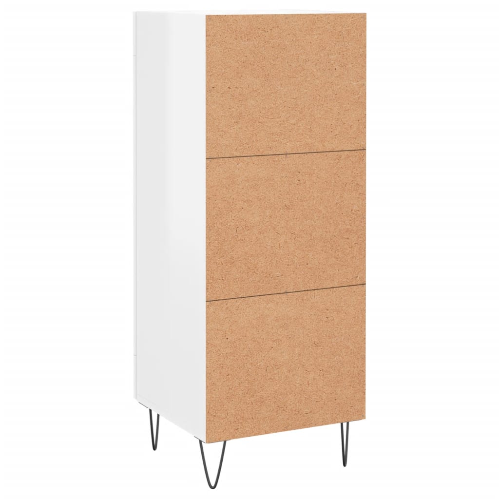 Side cabinet, white, 34.5x34x90cm, engineered wood, high gloss