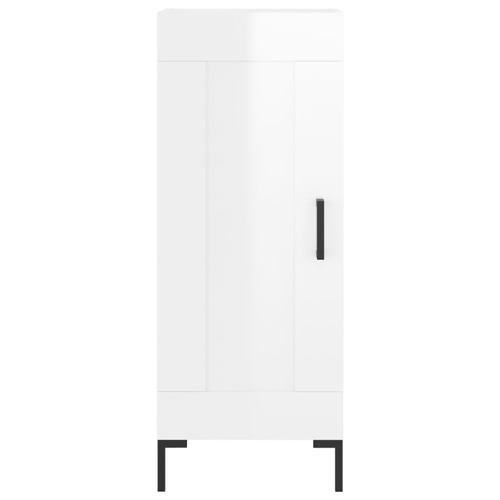 Side cabinet, white, 34.5x34x90cm, engineered wood, high gloss