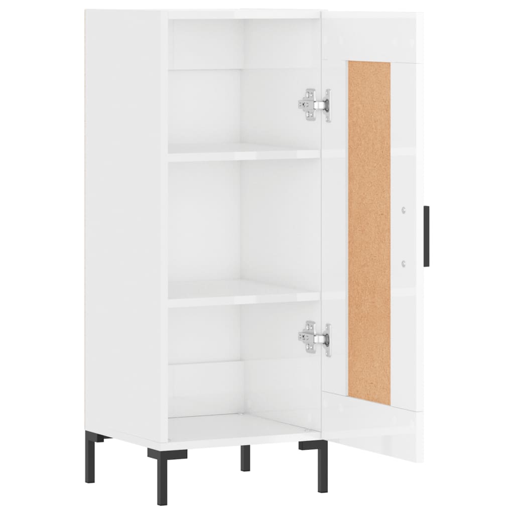 Side cabinet, white, 34.5x34x90cm, engineered wood, high gloss