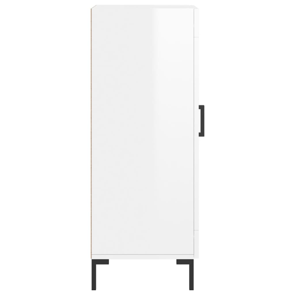 Side cabinet, white, 34.5x34x90cm, engineered wood, high gloss