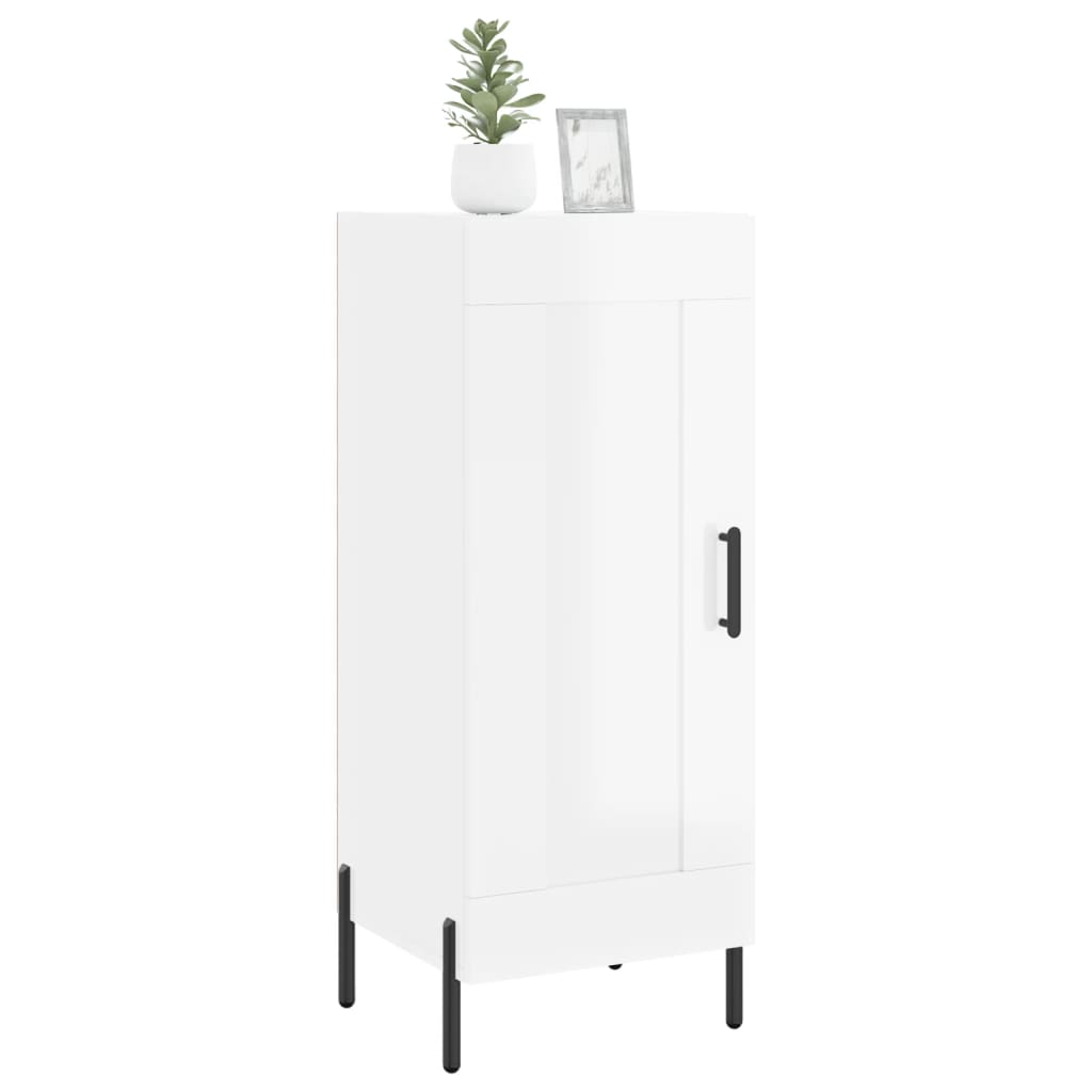 Side cabinet, white, 34.5x34x90cm, engineered wood, high gloss