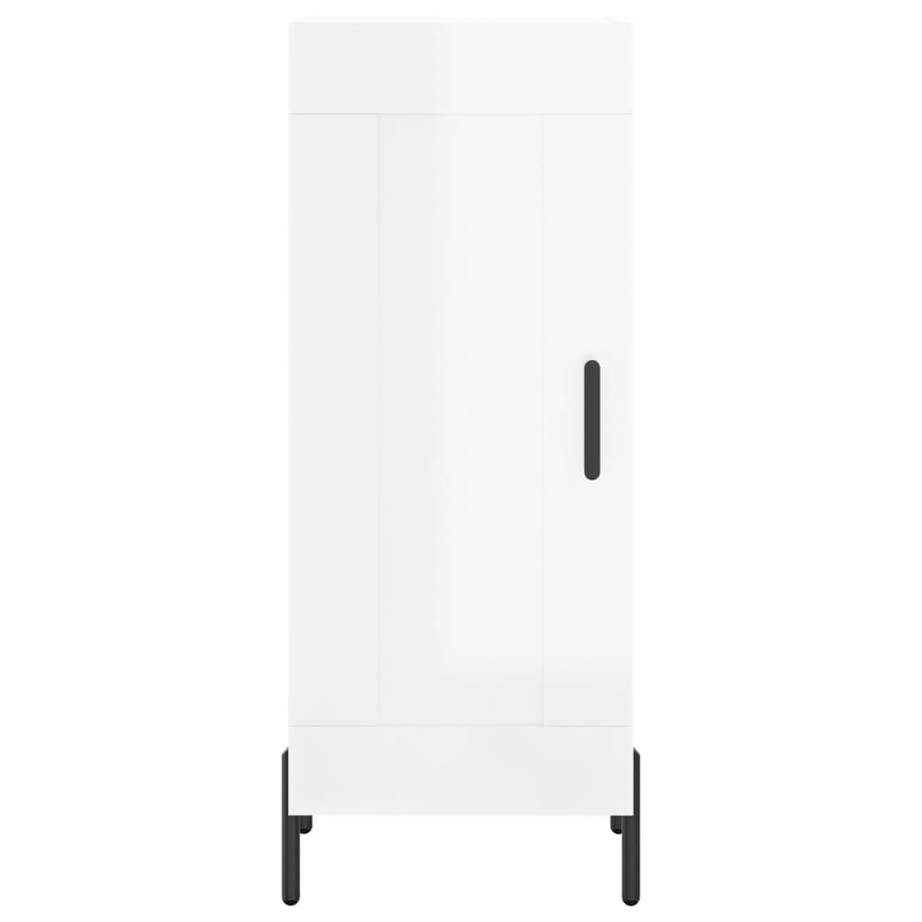 Side cabinet, white, 34.5x34x90cm, engineered wood, high gloss