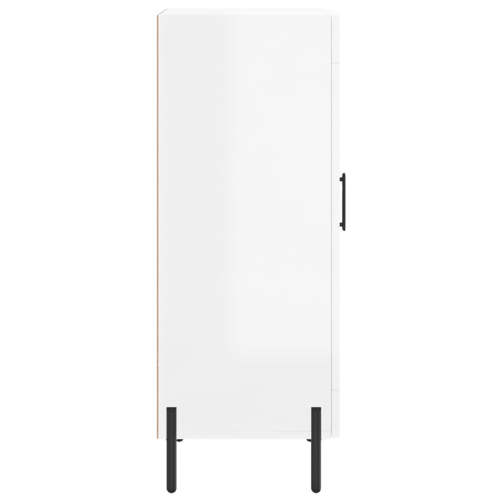 Side cabinet, white, 34.5x34x90cm, engineered wood, high gloss