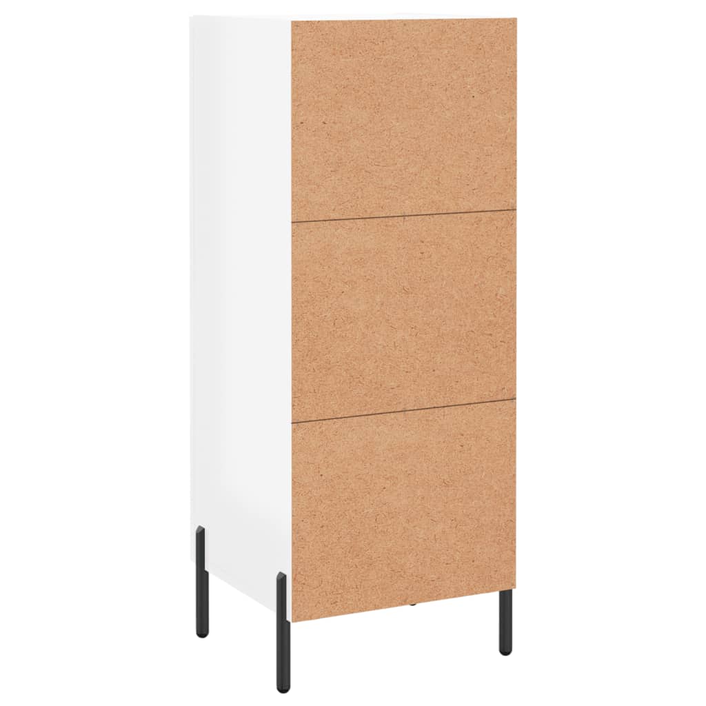 Side cabinet, white, 34.5x34x90cm, engineered wood, high gloss