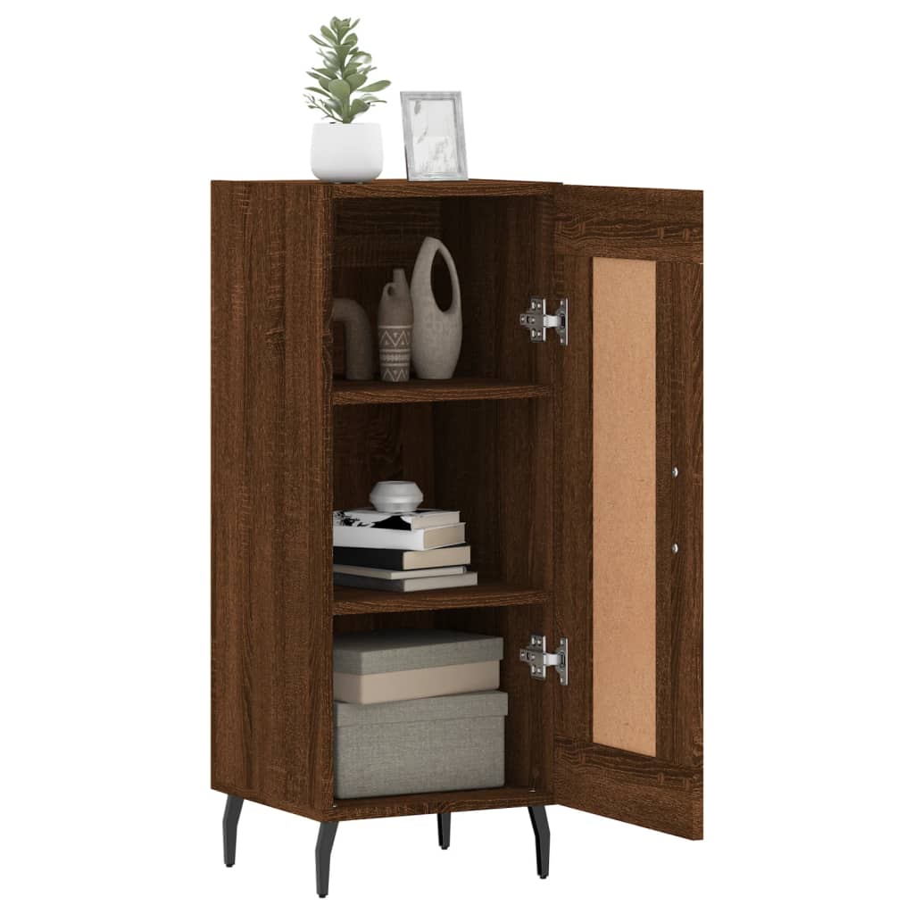 Side cabinet, brown oak, 34.5x34x90cm, engineered wood