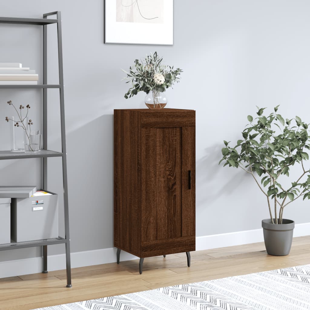 Side cabinet, brown oak, 34.5x34x90cm, engineered wood