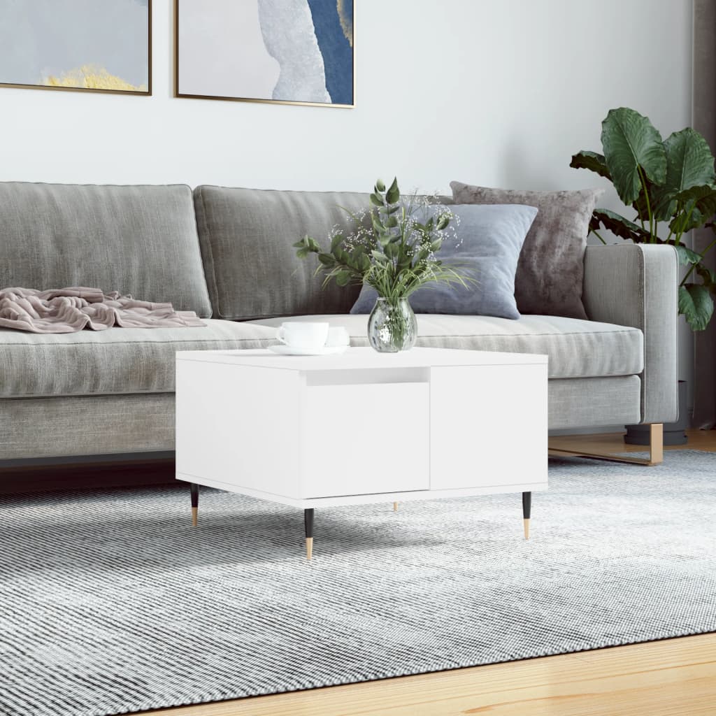 Coffee table, white, 55x55x36.5cm, engineered wood