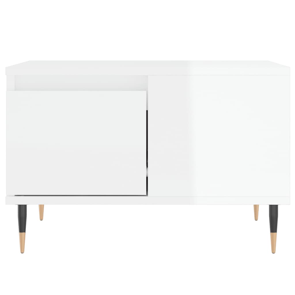 Coffee table, white, 55x55x36.5cm, wood, gloss