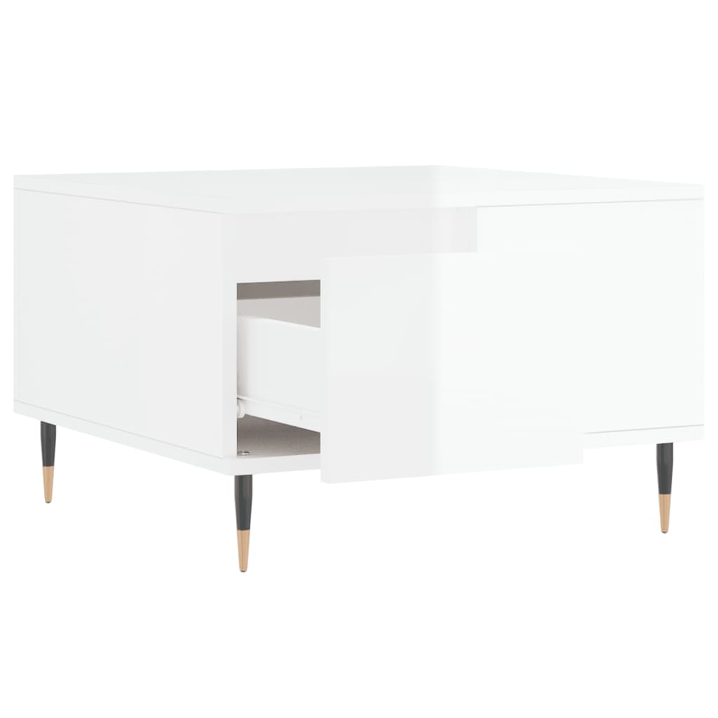 Coffee table, white, 55x55x36.5cm, wood, gloss
