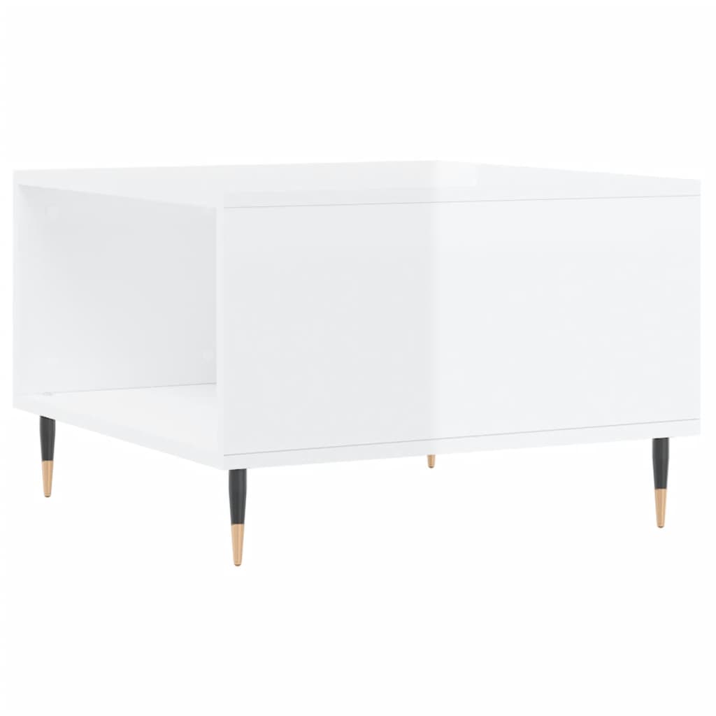 Coffee table, white, 55x55x36.5cm, wood, gloss