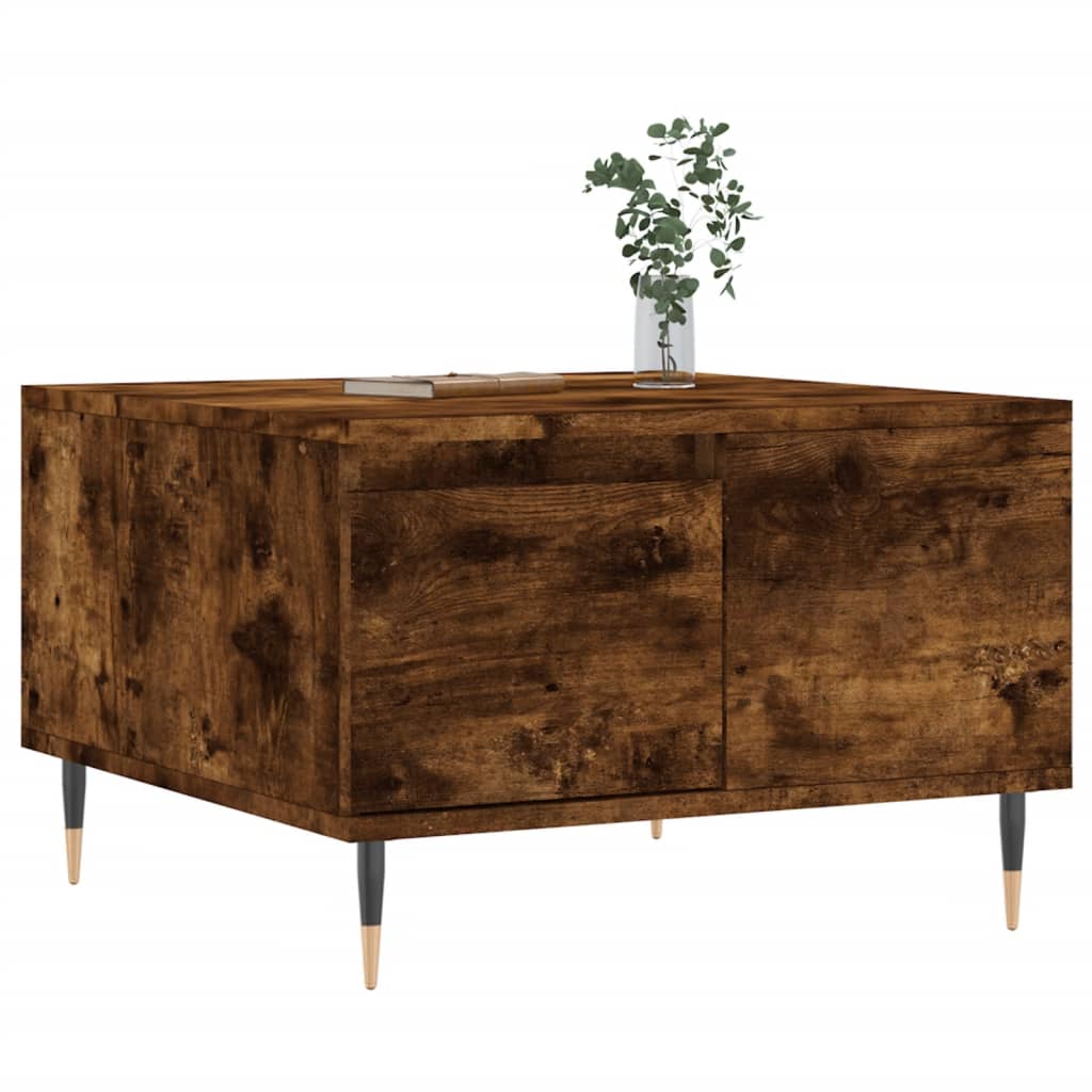 Coffee table, smoked oak, 55x55x36.5cm, engineered wood