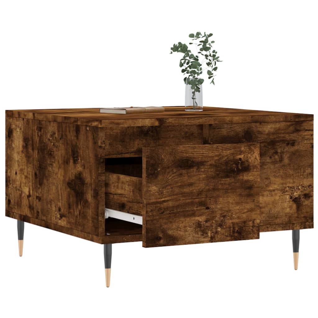 Coffee table, smoked oak, 55x55x36.5cm, engineered wood