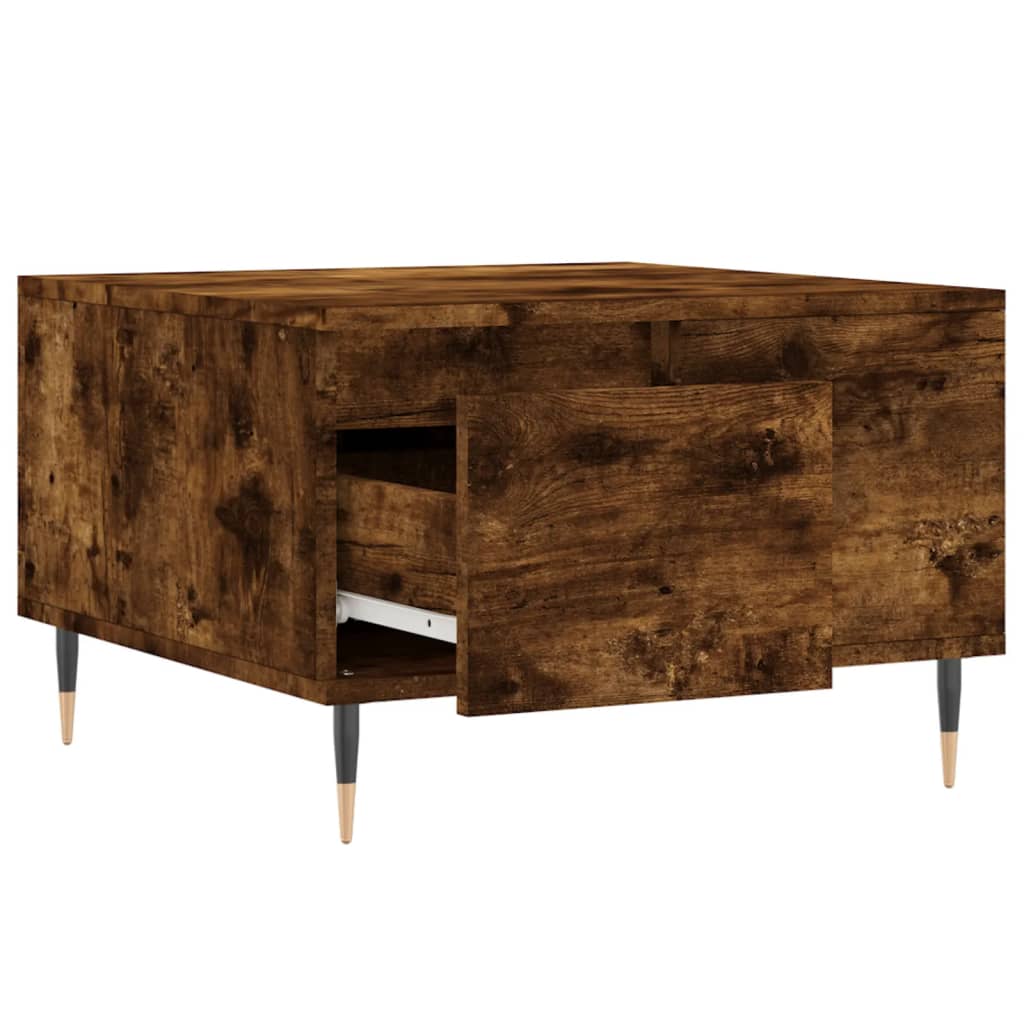 Coffee table, smoked oak, 55x55x36.5cm, engineered wood