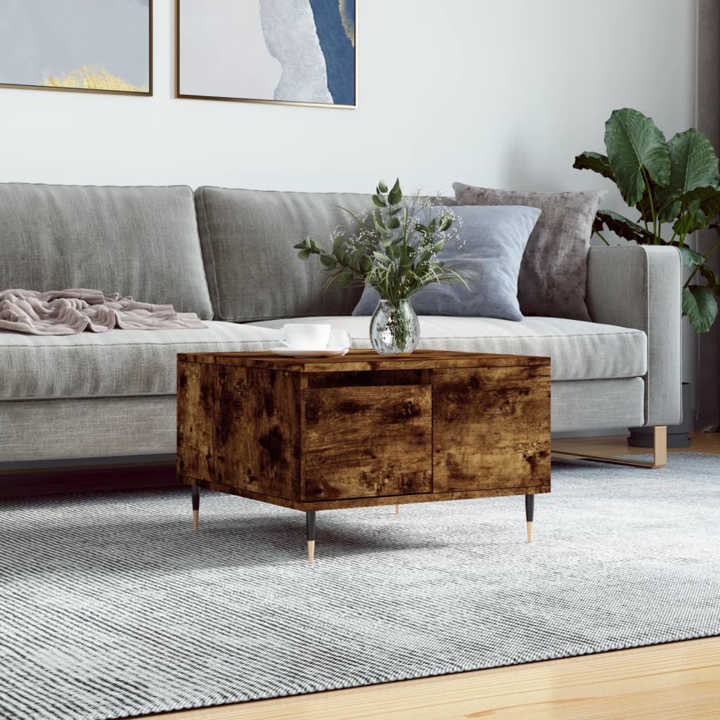 Coffee table, smoked oak, 55x55x36.5cm, engineered wood