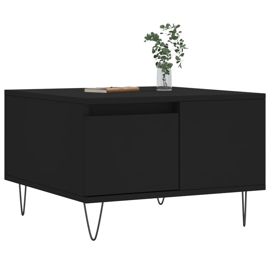 Coffee table, black, 55x55x36.5cm, engineered wood