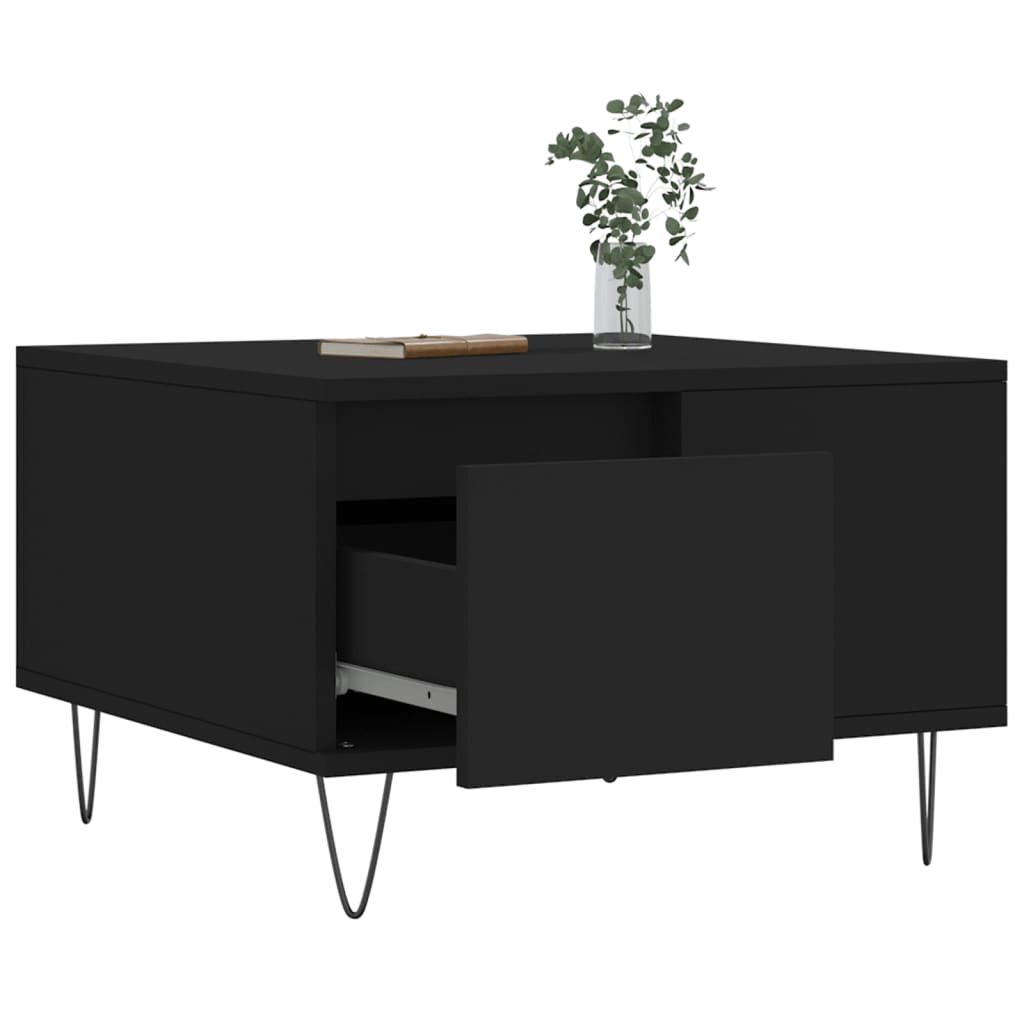 Coffee table, black, 55x55x36.5cm, engineered wood
