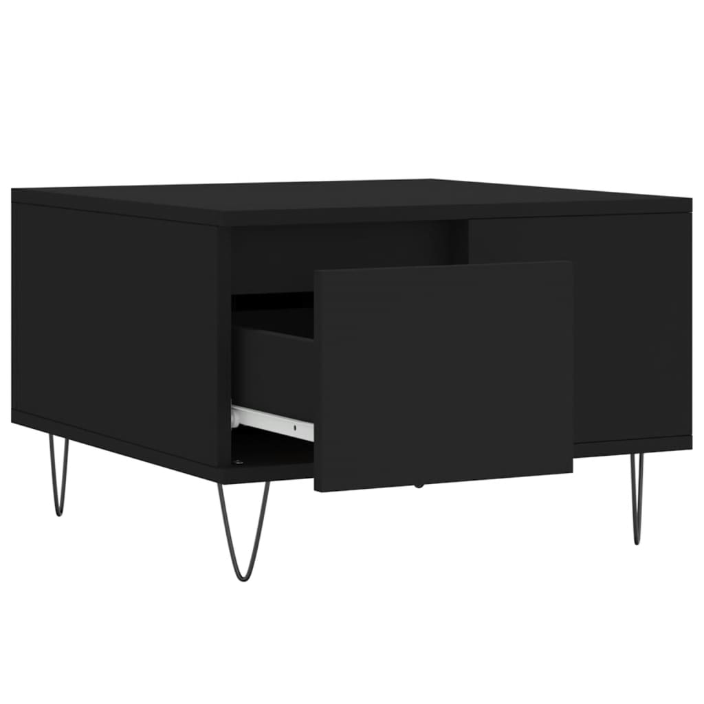Coffee table, black, 55x55x36.5cm, engineered wood