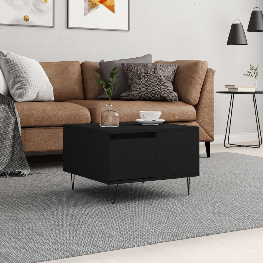 Coffee table, black, 55x55x36.5cm, engineered wood