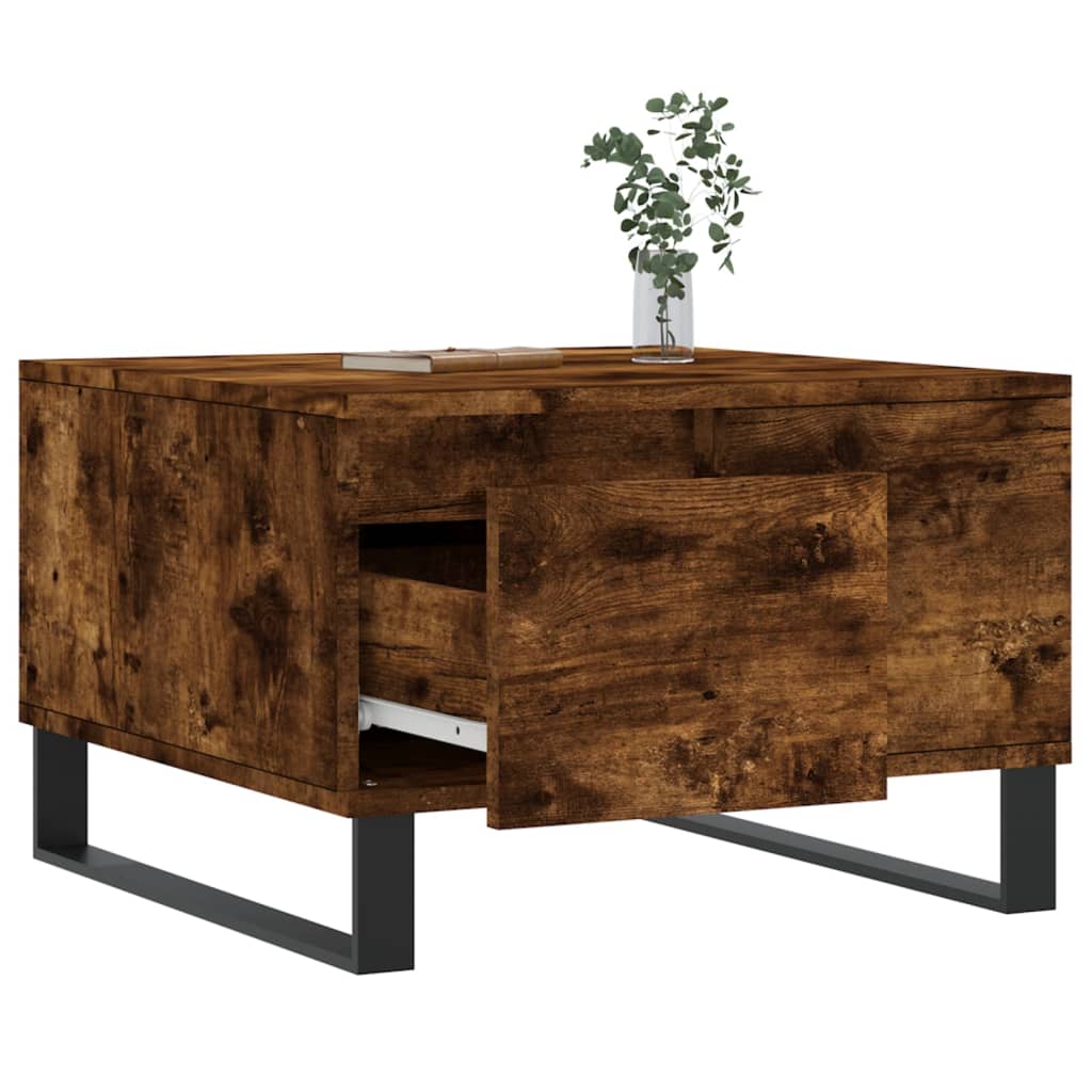 Coffee table, smoky oak, 55x55x36.5cm, engineered wood