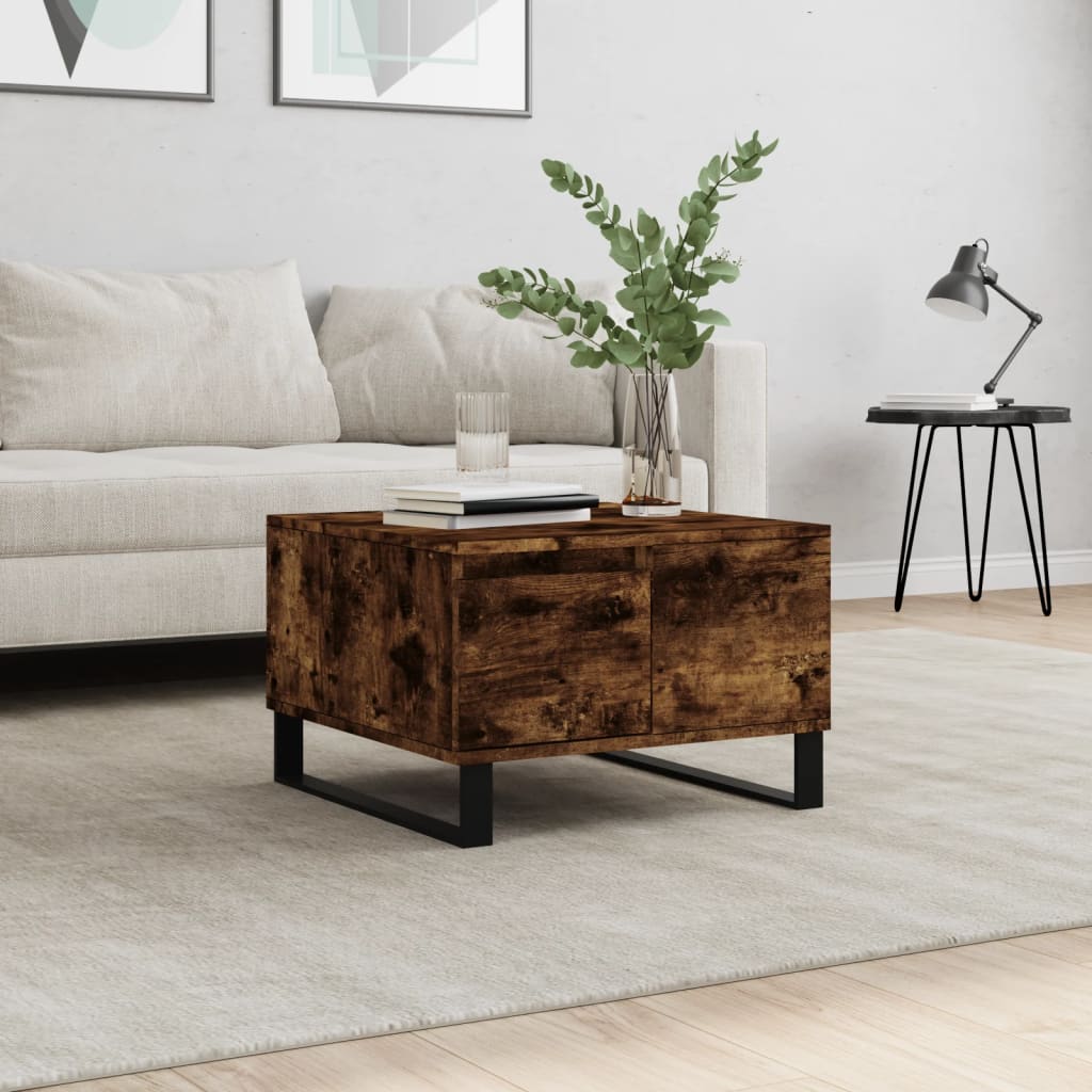 Coffee table, smoky oak, 55x55x36.5cm, engineered wood