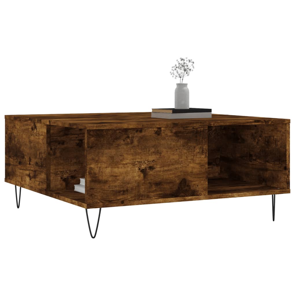 Coffee table, smoky oak, 80x80x36.5cm, engineered wood