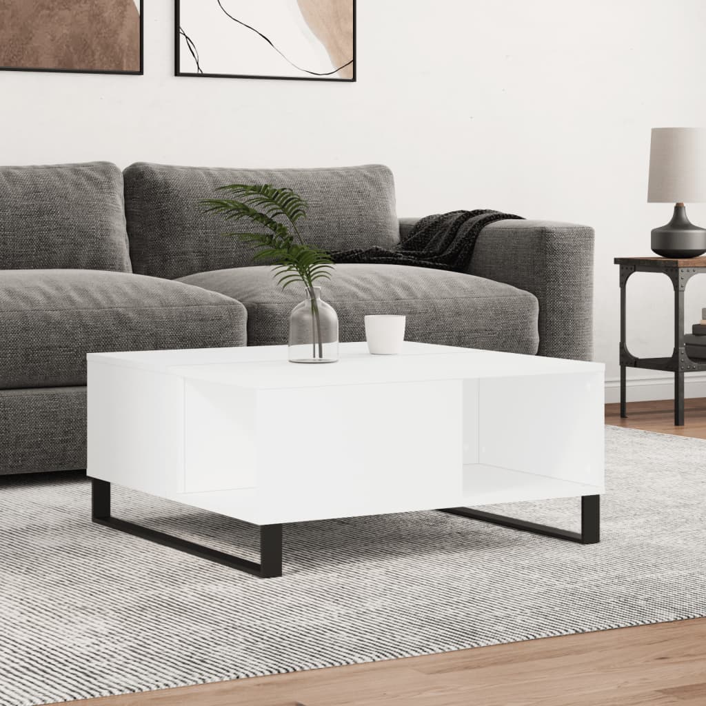 Coffee table, white, 80x80x36.5cm, engineered wood
