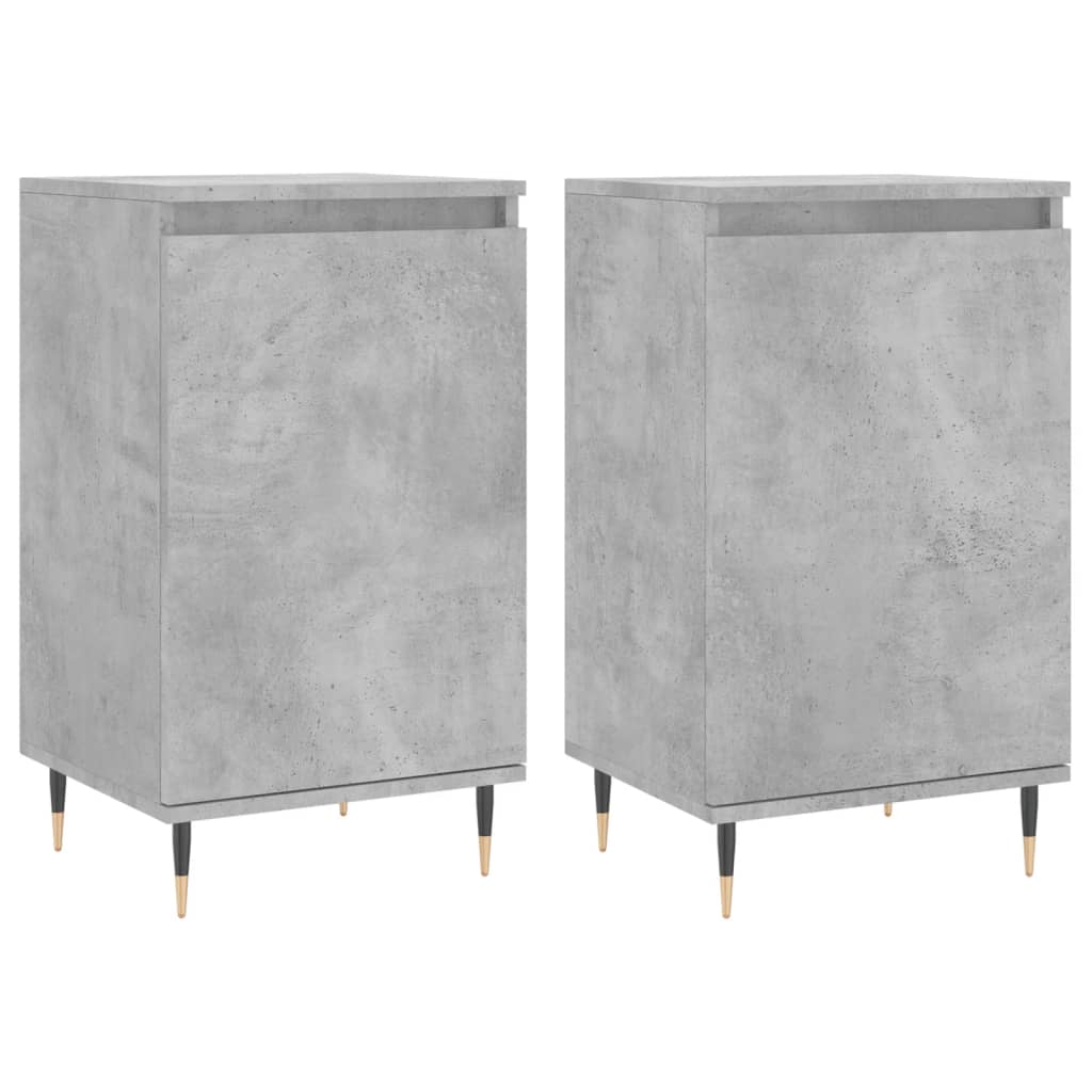 Sideboards, 2 pcs., concrete grey, 40x35x70cm, wood