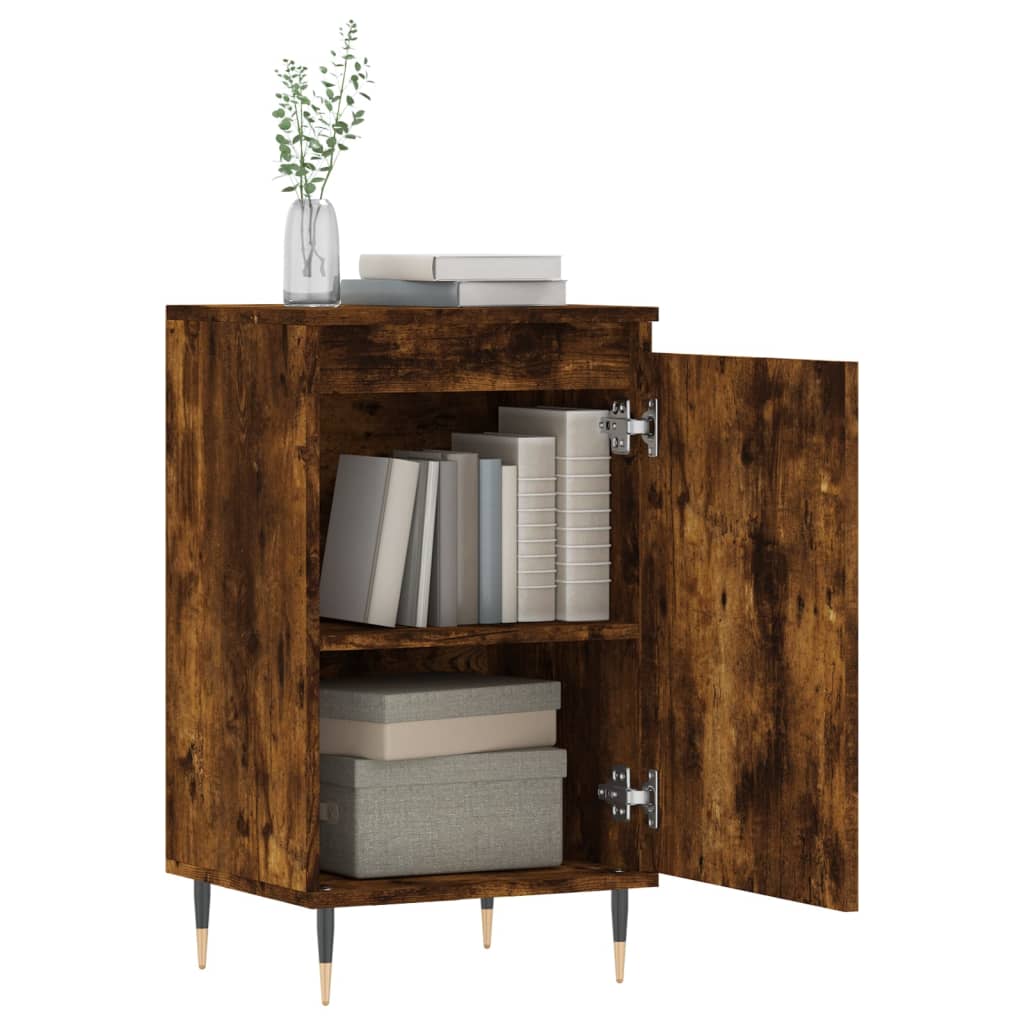 Side cabinet, smoked oak, 40x35x70cm, engineered wood