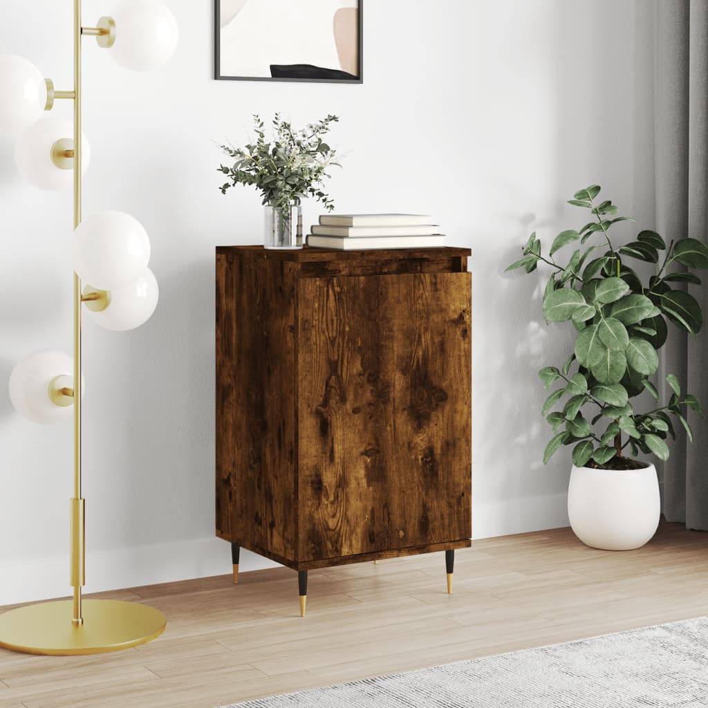 Side cabinet, smoked oak, 40x35x70cm, engineered wood