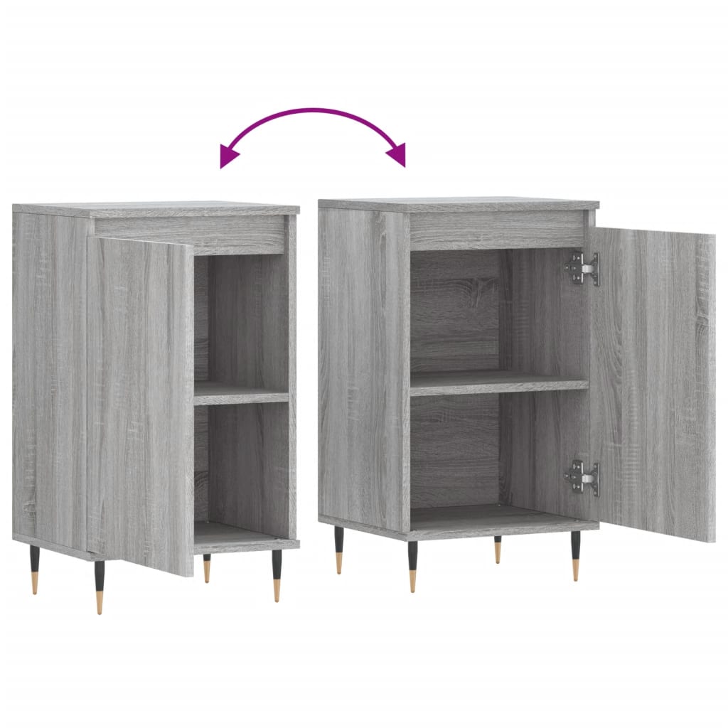 Side cabinets, 2 pcs., grey oak, 40x35x70cm, wood