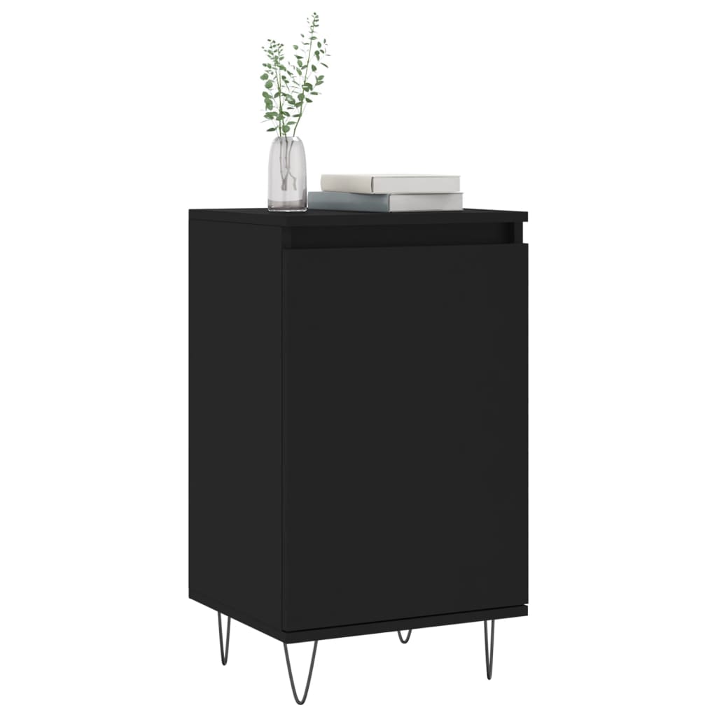 Side tables, 2 pcs, black, 40x35x70cm, engineered wood