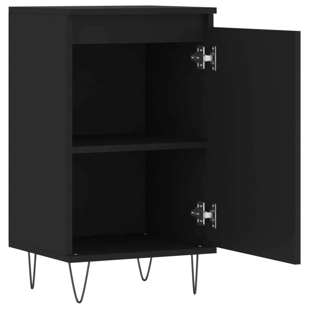 Side tables, 2 pcs, black, 40x35x70cm, engineered wood