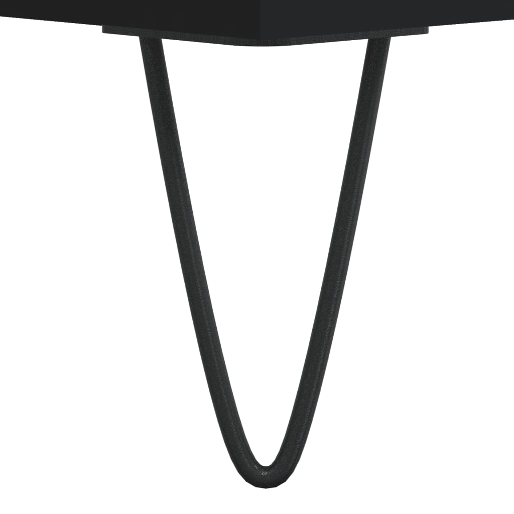 Side tables, 2 pcs, black, 40x35x70cm, engineered wood