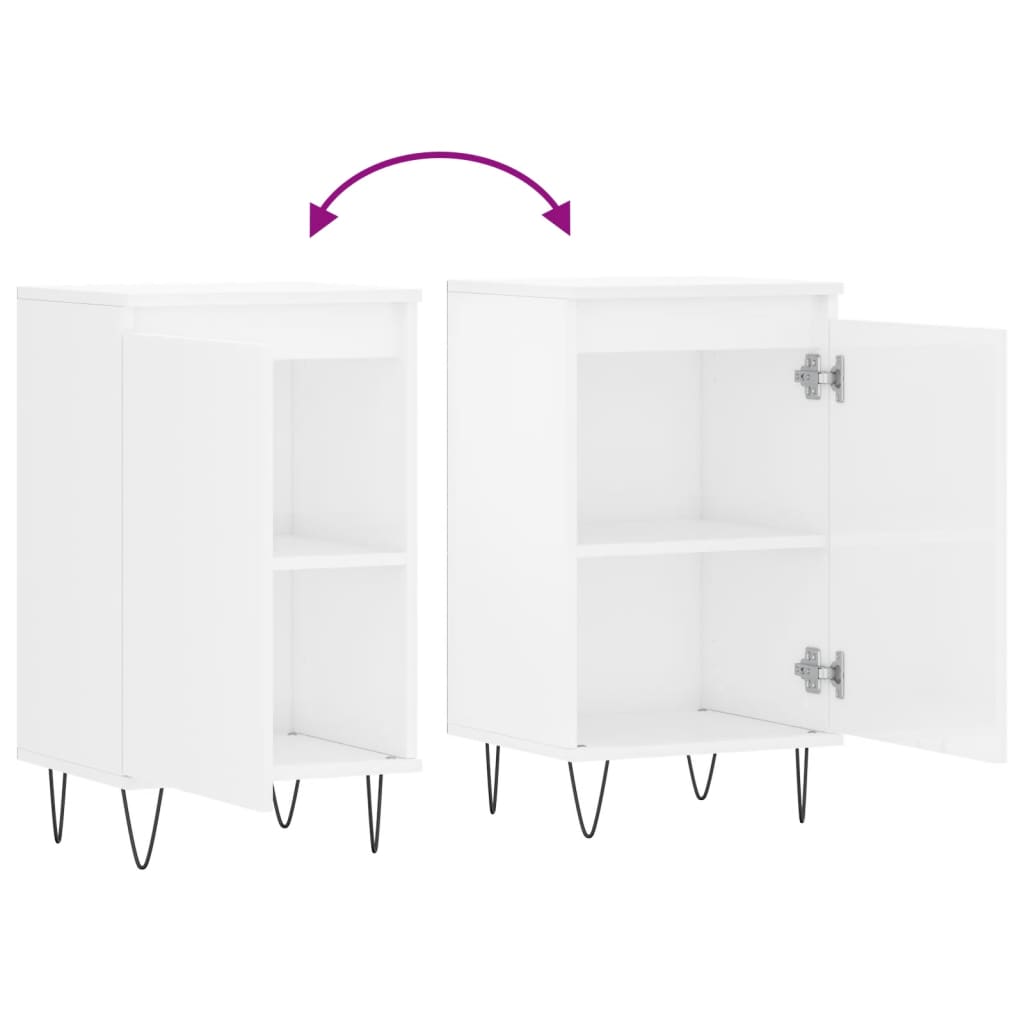 Sideboards, 2 pcs., white, 40x35x70cm, wood, glossy